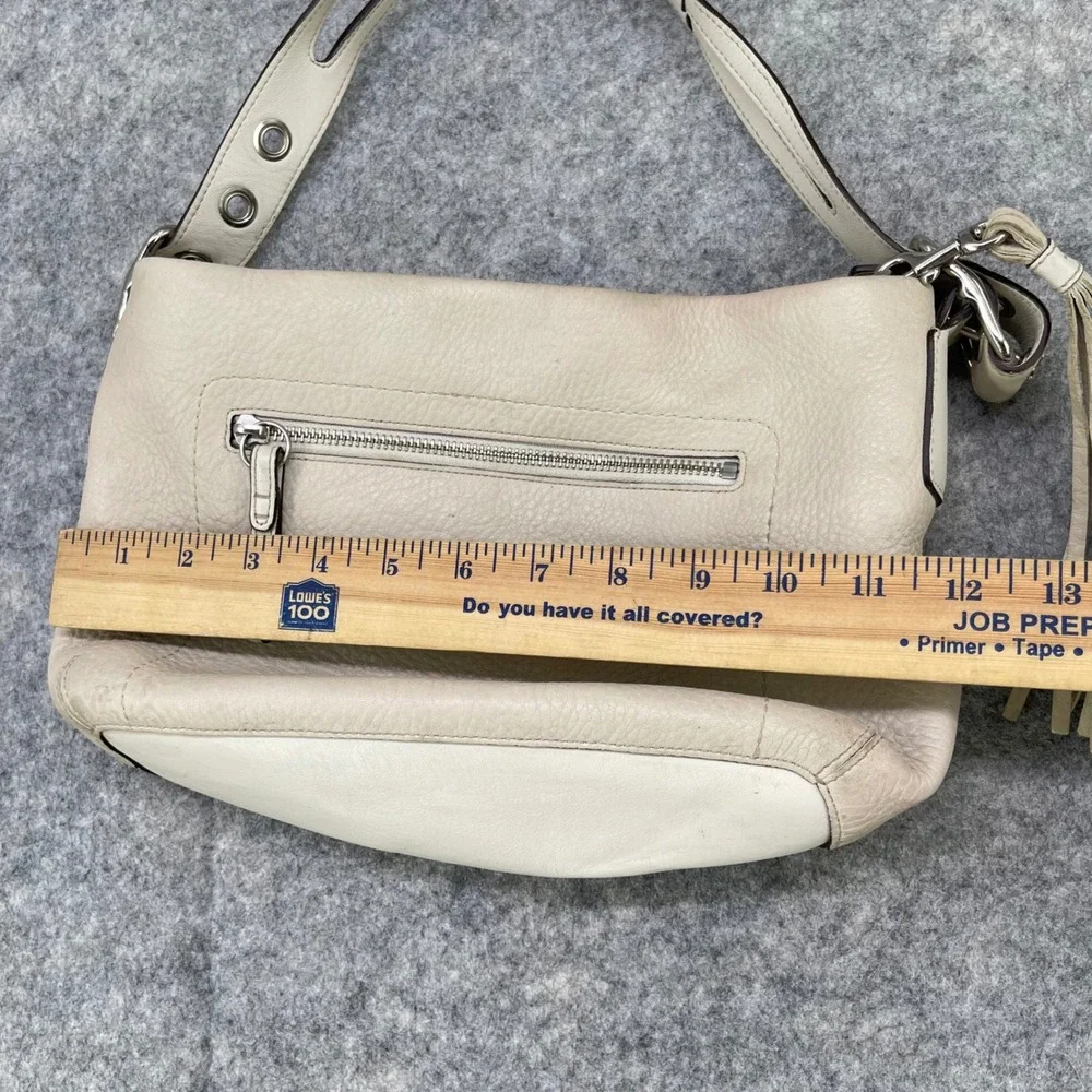Coach Legacy Hobo Bag Womens Medium Cream Pebble Leather Tassel F04S-1429 Duffel